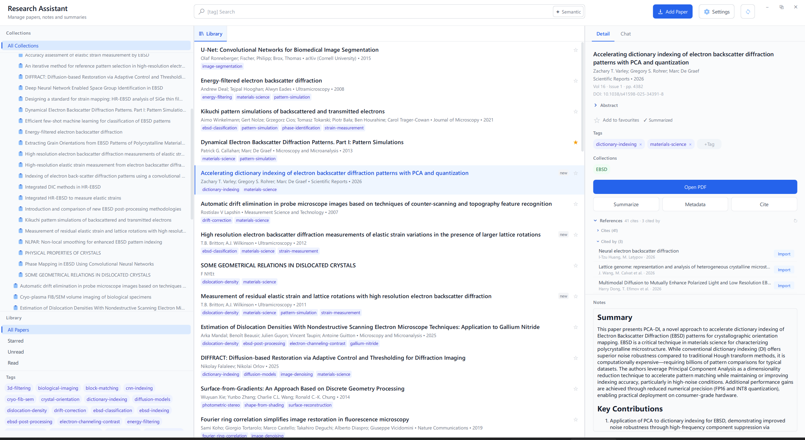 Importing a citation into Research Assistant