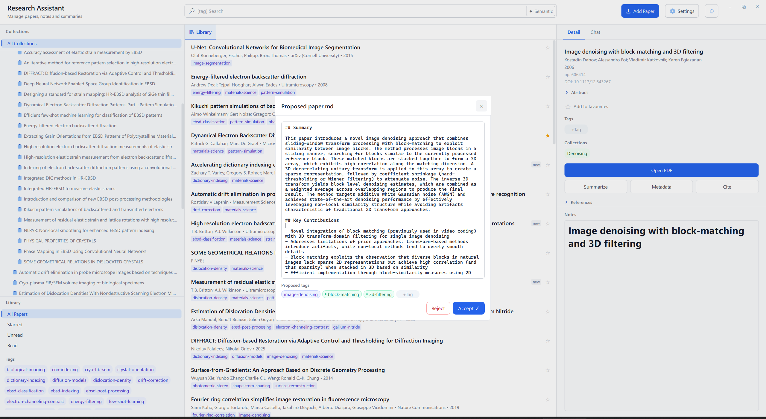 AI summary of a research paper in Research Assistant